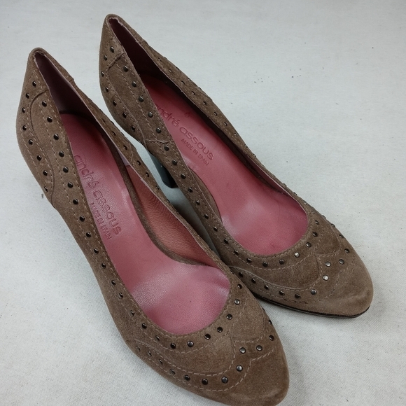 Andre Assous "Georgia"  women's brown suede platfo - Picture 1 of 10